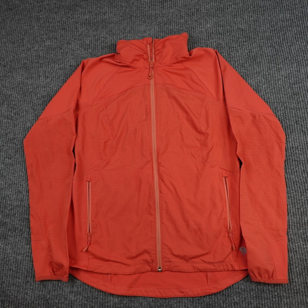Mountain Hardwear Jacket Womens XL Orange Full Zip Softshell Windbreaker Hiking